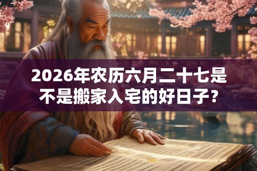 2026年农历六月二十七是不是搬家入宅的好日子？