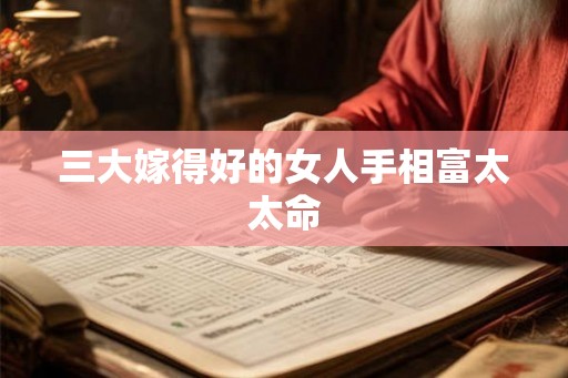 三大嫁得好的女人手相富太太命