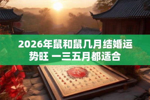 2026年鼠和鼠几月结婚运势旺 一三五月都适合