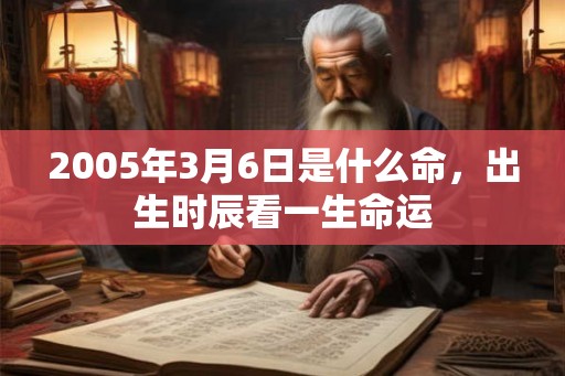 2005年3月6日是什么命，出生时辰看一生命运