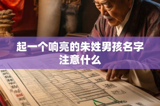 起一个响亮的朱姓男孩名字注意什么