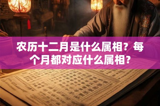 农历十二月是什么属相？每个月都对应什么属相？