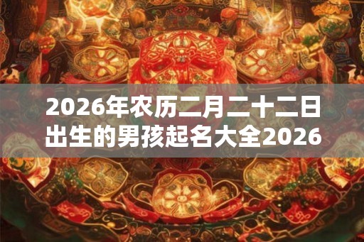 2026年农历二月二十二日出生的男孩起名大全2026免费