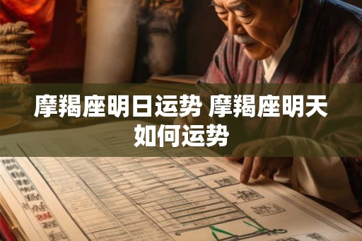 摩羯座明日运势 摩羯座明天如何运势