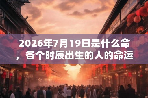 2026年7月19日是什么命，各个时辰出生的人的命运