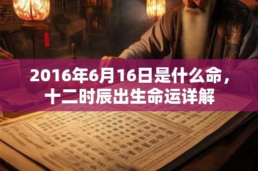 2016年6月16日是什么命，十二时辰出生命运详解