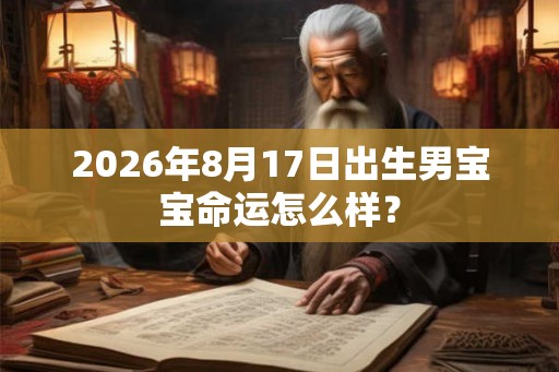 2026年8月17日出生男宝宝命运怎么样？