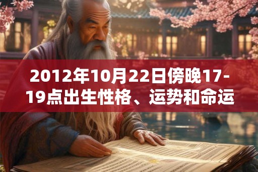 2012年10月22日傍晚17-19点出生性格、运势和命运