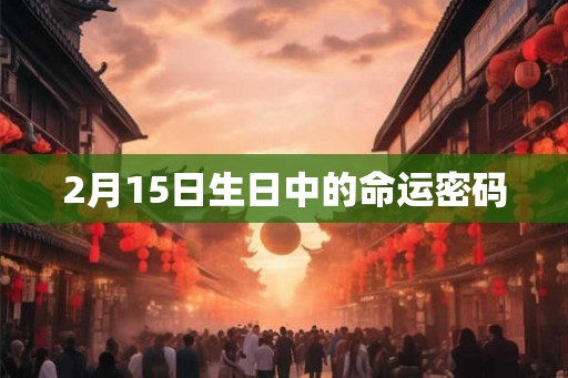 2月15日生日中的命运密码