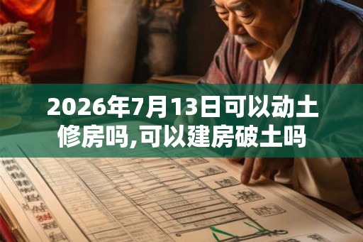 2026年7月13日可以动土修房吗,可以建房破土吗