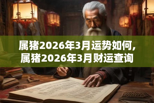 属猪2026年3月运势如何,属猪2026年3月财运查询