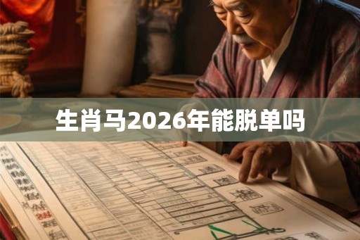 生肖马2026年能脱单吗