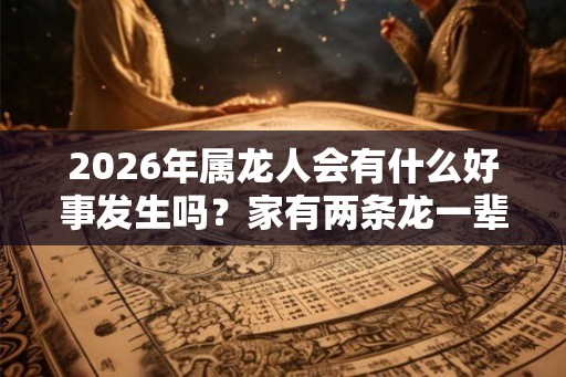2026年属龙人会有什么好事发生吗？家有两条龙一辈子不受穷是什么意思？