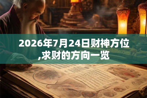 2026年7月24日财神方位,求财的方向一览