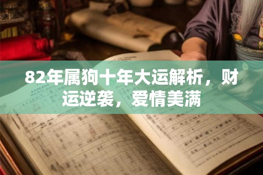 82年属狗十年大运解析，财运逆袭，爱情美满
