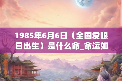 1985年6月6日（全国爱眼日出生）是什么命_命运如何