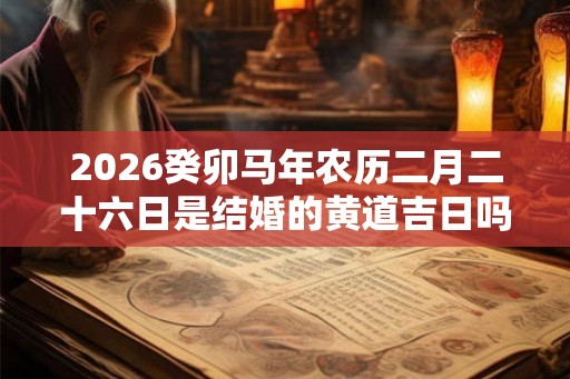 2026癸卯马年农历二月二十六日是结婚的黄道吉日吗？