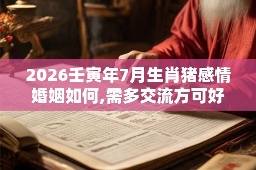 2026壬寅年7月生肖猪感情婚姻如何,需多交流方可好运 2026壬寅年7月生肖猪感情婚姻如何,需多交流方可好运