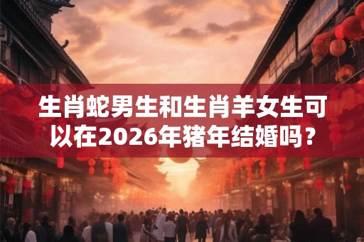 生肖蛇男生和生肖羊女生可以在2026年猪年结婚吗？