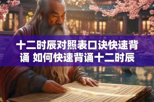 十二时辰对照表口诀快速背诵 如何快速背诵十二时辰对照表口诀