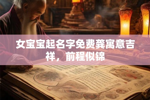 女宝宝起名字免费龚寓意吉祥，前程似锦
