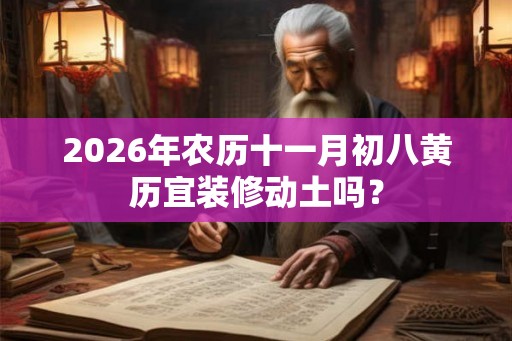 2026年农历十一月初八黄历宜装修动土吗？