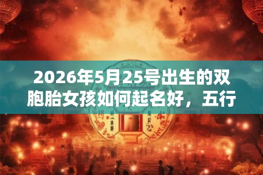 2026年5月25号出生的双胞胎女孩如何起名好，五行属什么？