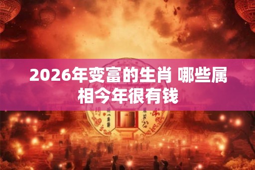 2026年变富的生肖 哪些属相今年很有钱