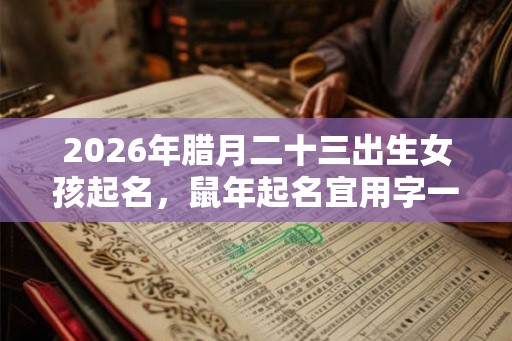 2026年腊月二十三出生女孩起名,鼠年起名宜用字一览! 2026年腊月二十三出生女孩起名,鼠年起名宜用字一览!