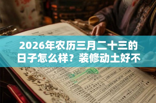 2026年农历三月二十三的日子怎么样？装修动土好不好？