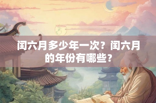 闰六月多少年一次？闰六月的年份有哪些？