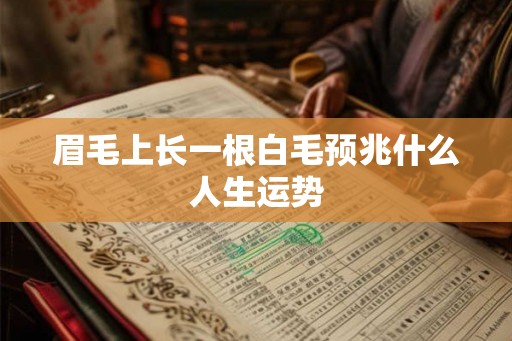 眉毛上长一根白毛预兆什么人生运势