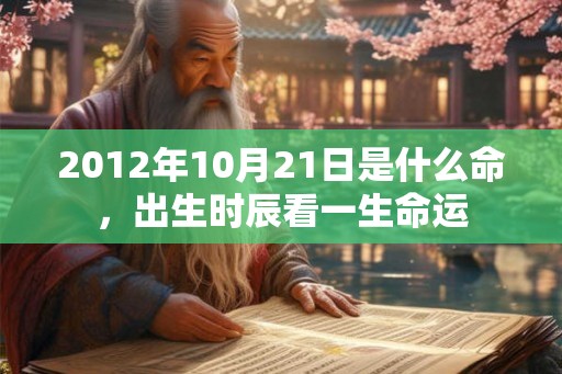 2012年10月21日是什么命，出生时辰看一生命运