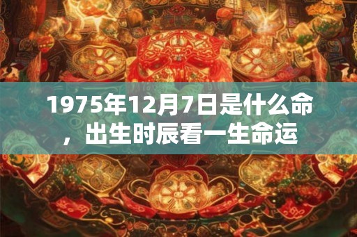 1975年12月7日是什么命，出生时辰看一生命运