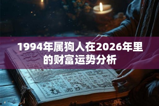 1994年属狗人在2026年里的财富运势分析
