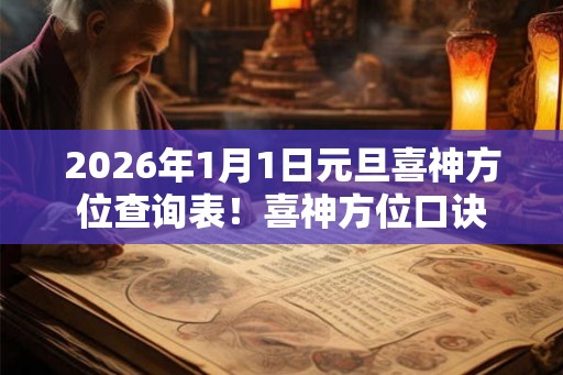 2026年1月1日元旦喜神方位查询表！喜神方位口诀