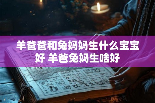 羊爸爸和兔妈妈生什么宝宝好 羊爸兔妈生啥好