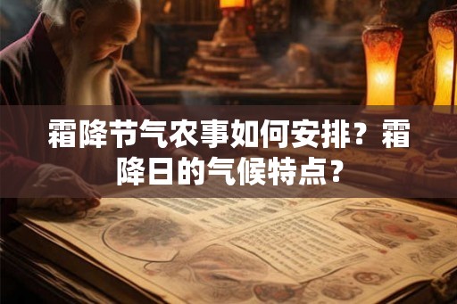 霜降节气农事如何安排？霜降日的气候特点？