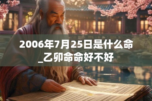 2006年7月25日是什么命_乙卯命命好不好