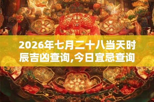 2026年七月二十八当天时辰吉凶查询,今日宜忌查询 2026年七月二十八当天时辰吉凶查询,今日宜忌查询