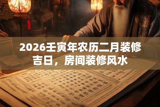 2026壬寅年农历二月装修吉日，房间装修风水