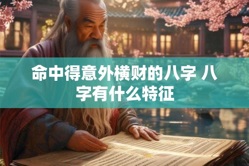 命中得意外横财的八字 八字有什么特征