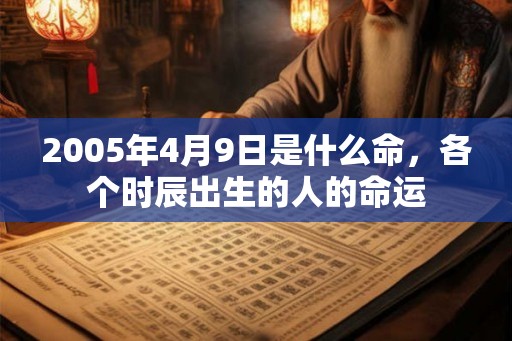 2005年4月9日是什么命,各个时辰出生的人的命运 2005年4月9日是什么命,各个时辰出生的人的命运