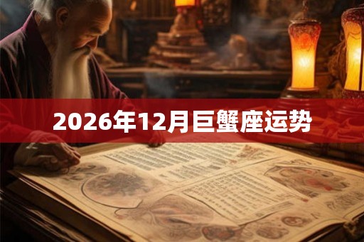 2026年12月巨蟹座运势 2026年12月巨蟹座运势
