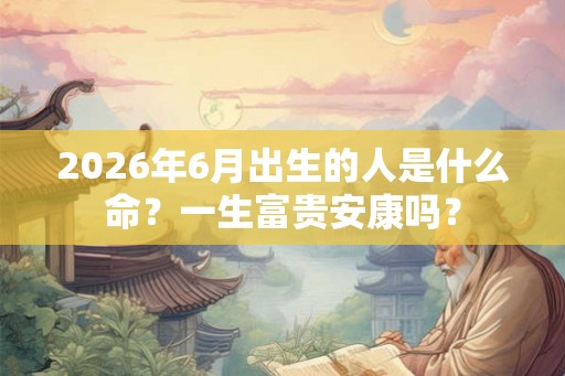 2026年6月出生的人是什么命？一生富贵安康吗？