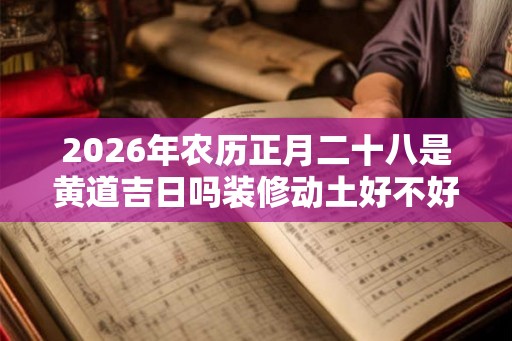 2026年农历正月二十八是黄道吉日吗装修动土好不好？