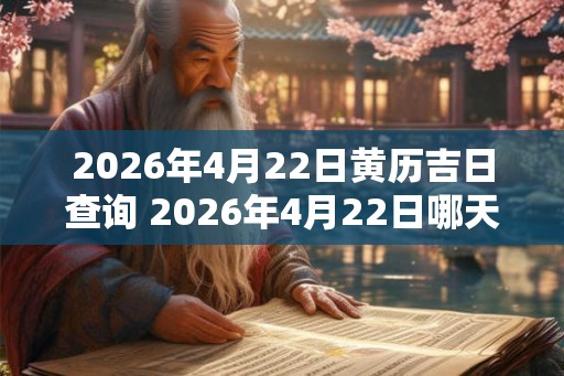 2026年4月22日黄历吉日查询 2026年4月22日哪天是黄历吉日