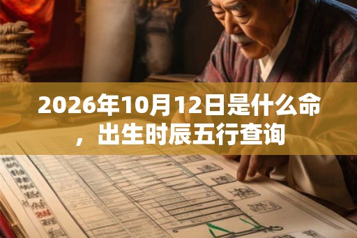 2026年10月12日是什么命，出生时辰五行查询