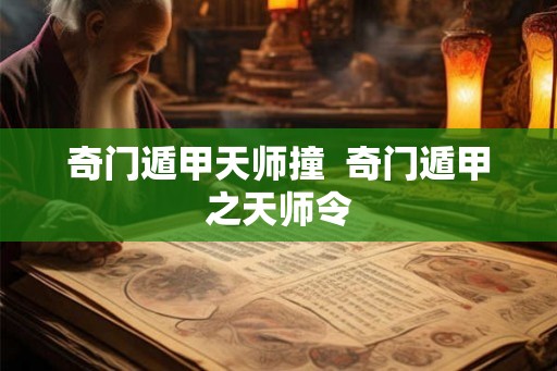 奇门遁甲天师撞 奇门遁甲之天师令 奇门遁甲天师撞 奇门遁甲之天师令