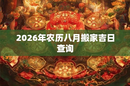 2026年农历八月搬家吉日查询